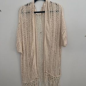 Oversized beach knit coverup